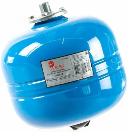 Гидроаккумулятор вертикальный WESTER WAV-12 (10 бар) D28хH31 G3/4" без крепления