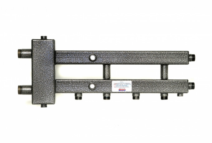 Разделитель гидравл + коллектор на 3 конт (1и1/4"Н котел/1"Н конт/5х1/2"В) до70кВт, ГРК3 500/310/100