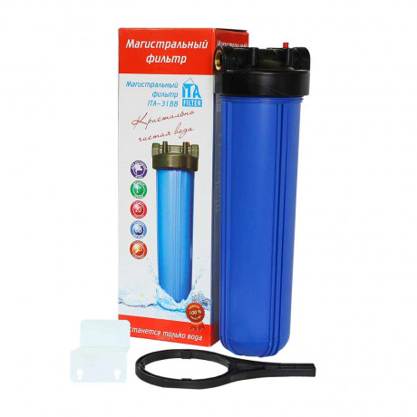 Колба BIG BLUE d=1" 20" синяя ITA-31 2 уплотн, крепл, ключом F20131+