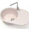Мойка из искусств камня GLANZ Касандра J110 G33 бежевая мат 730х450х210мм б/сифона