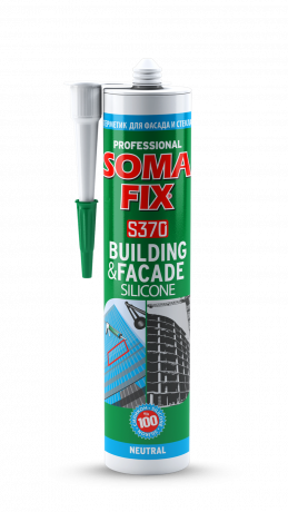 Герметик SOMA FIX S371 310мл силиконовый белый для фасада и стекла