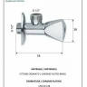 Вентиль угловой d=1/2"x1/2" Remer с отражателем хром арт 129 1212