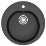 Мойка из искусств камня GLANZ Черая J3 G32 антрацит матовая d510х191мм круглая б/сифона