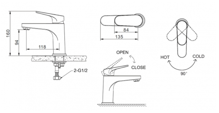 Смеситель для кухни BRAVAT ELER монобукса хром арт F7191238CP-RUS