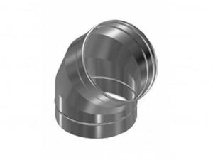 Колено из нерж/стали d=200/45* 2х секц (толщ. 0,5мм) AISI 430
