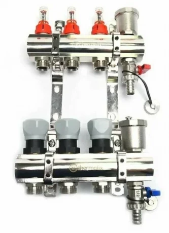 Коллектор THERMOFIX 1"-3/4" в сборе с расходомерами на 3 вых б/евроконусов