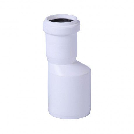 Переходник канализационный d=50x32/180* эксцентрик длинный белый Ostendorf