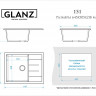 Мойка из искусств камня GLANZ Катрин L151 G32 антрацит гланец 645х505х218мм квадр с крылом б/сифона
