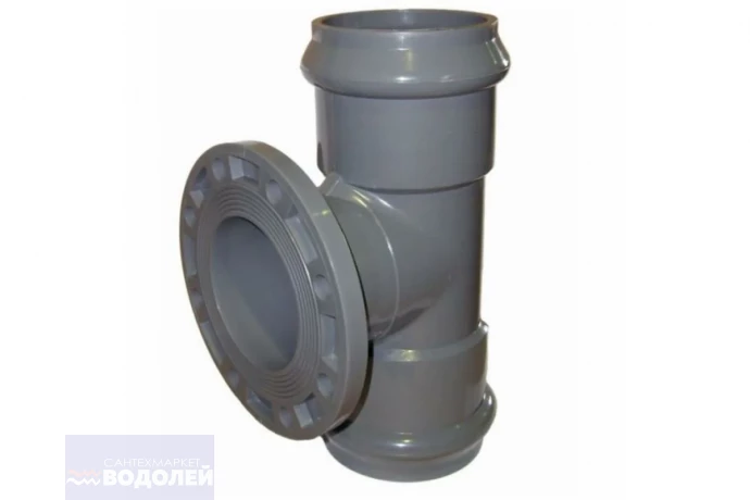 Тройник напорный раструбный d=110х90° PN10 PVC-U с ПВХ фланцем