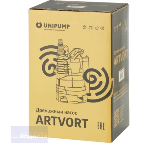 Насос дренажный UNIPUMP VORT Q900B (до 35мм) встроенный поплавк/выкл арт 71075