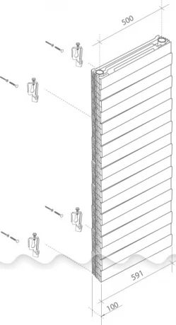 Комплект кронштейнов настен д/радиатора Royal Thermo Tower/PianoForte при верт/монт белый НС-1352473