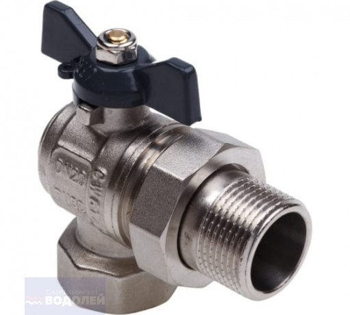 Кран шаровый угловой с разб/соед d=3/4 AquaLink