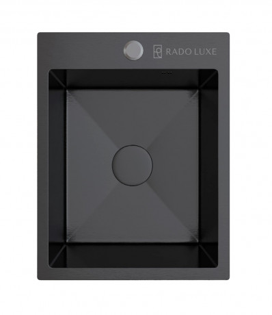 Мойка врезная Ш44х51х22см 3,0мм RADO LUXE темный графит с сифоном с отв под дозатор 4451