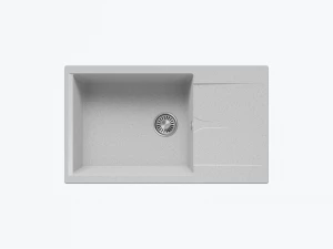 Мойка из искусств камня POLYGRAN GALS-862 14 серая 862х500мм с крылом и сифоном