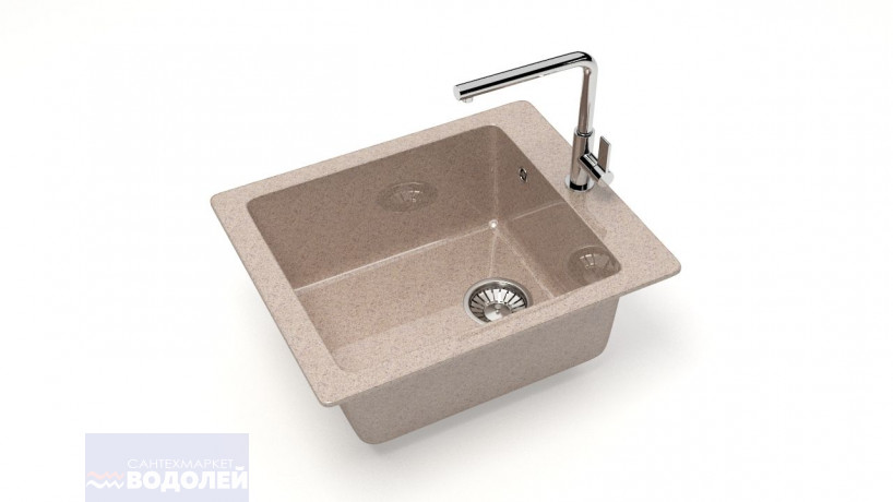 Мойка из искусств камня GLANZ Линди L8 G34 песок глянец 500х425х195мм квадр б/сифона