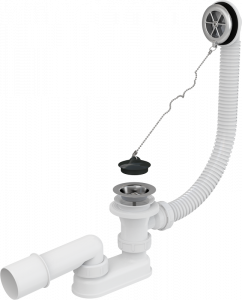 Сифон для ванны d=40х50 перелив хром AlcaPlast A501