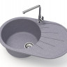 Мойка из искусств камня GLANZ Касандра J110 G35 темно-серая мат 730х450х210мм б/сифона