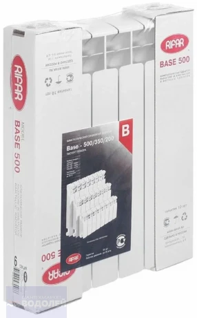 Секция радиаторная биметал RIFAR BASE RB500 570х80 (гл100) 20 бар 500 по осям 197Вт ▲T70°С