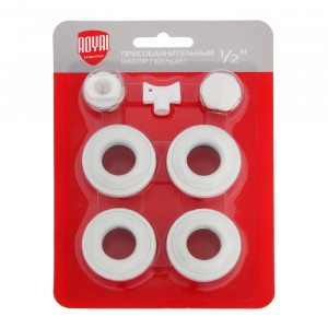 Комплект д/подключения алюм/рад d=1/2" (б/кронштейна) White (бел) RT1/2W