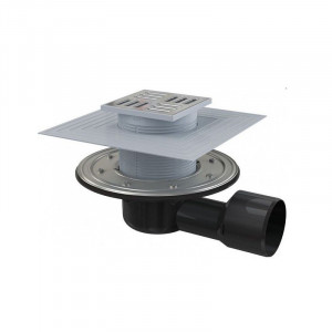 Трап d=50х90 (105х105) *комб затвор* нерж решетка фланец AlcaPlast apv3344