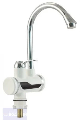 Смеситель-ЭВН д/кухни проточного типа UNIPUMP BEF-012-02 3кВт белый с дисплеем