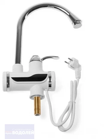 Смеситель-ЭВН д/кухни проточного типа UNIPUMP BEF-012-02 3кВт белый с дисплеем