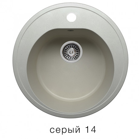 Мойка из искусств камня POLYGRAN F08 14 серая d510мм с сифоном