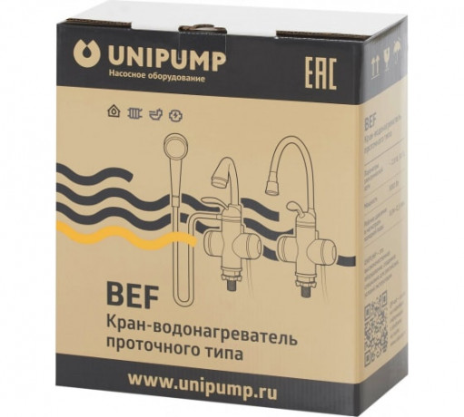 Смеситель ЭВН д/кухни проточного типа UNIPUMP BEF-016-03 3кВт хром