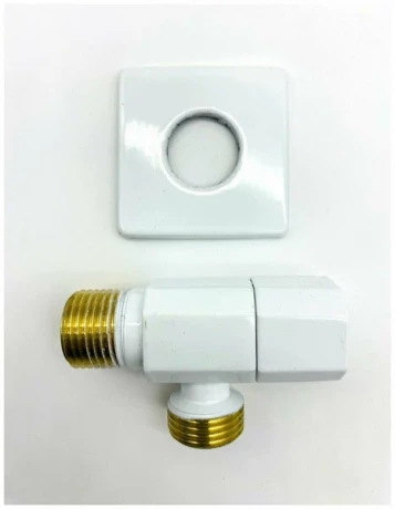 Кран угловой d=1/2"x1/2" приборный с отражателем белый ViEiR VER36-F