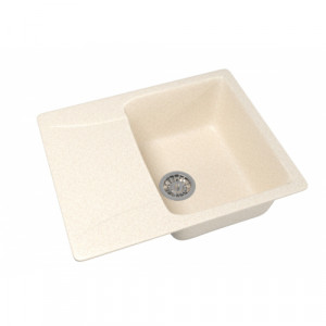 Мойка *гранит* MIXLINE 480х590х190мм с крылом бежевая с сифоном (328) ML GM26