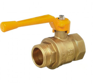 Кран шаровый BOLARM (Бологое) d=1/2 FM ручка ГАЗ желтый 11Б27п А11 ДУ15