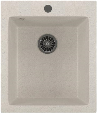 Мойка *гранит* MIXLINE 485х410х190мм с крылом белая с сифоном (331) ML GM14