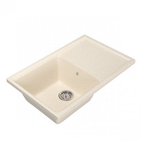 Мойка *гранит* MIXLINE 495х750х200мм с крылом бежевая с сифоном (328) ML GM19