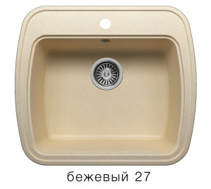 Мойка из искусств камня POLYGRAN F11 27 бежевая 570х500мм с сифоном