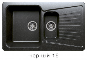Мойка из искусств камня POLYGRAN F18 16 черная 850х500мм с сифоном