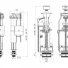 Арматура в сборе АНИ ниж/подвод пласт/рез d=1/2" кнопка хром WC8510C
