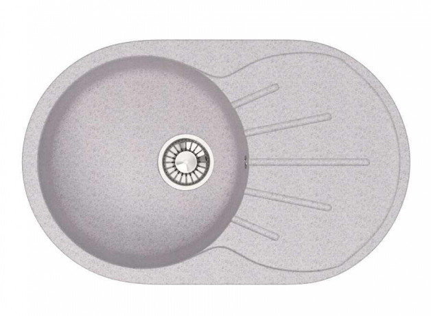 Мойка из искусств камня GLANZ Касандра J110 G35 светло-серая мат 730х450х210мм б/сифона