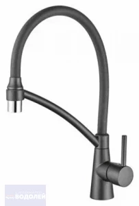 Смеситель д/кухни LEDEME гиб/силик излив графит/мат на гайке L4399U-12