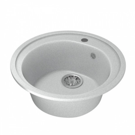 Мойка *гранит* MIXLINE 505мм круглая серая с сифоном (310) ML GM11