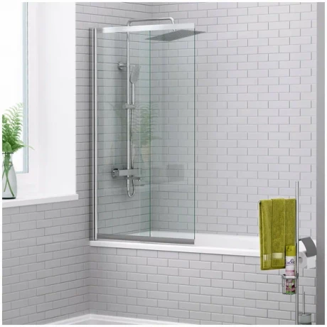Штора для ванны Wasserkraft Main 41S02-80 80х140 стекло прозрачное 6мм поворотно-раздвижная арт 41S02