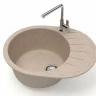 Мойка из искусств камня GLANZ Тейлор J10 G34 песок матовая 575х440х215мм б/сифона