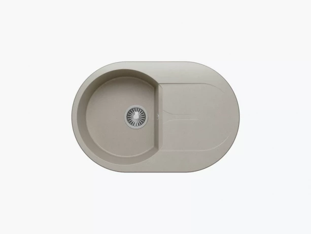 Мойка из искусств камня POLYGRAN ATOL-760 14 серая 760х500мм с сифоном