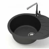 Мойка из искусств камня GLANZ Тейлор J10 G32 черная матовая 575х440х215мм б/сифона