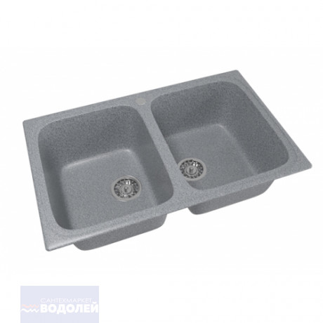 Мойка *гранит* MIXLINE 505х775х200мм 2ная серая с сифоном (310) ML GM23