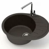 Мойка из искусств камня GLANZ Тейлор J10 G38 царский янтарь матовая 575х440х215мм б/сифона