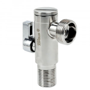 Кран угловой d=1/2"x3/4" приборный с отражателем нерж, фильтром STEMIX арт SUS8013