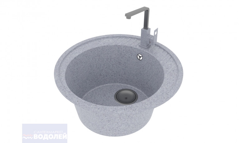 Мойка из искусств камня GrandAlliance G14 серая d510х210мм круглая б/сифона
