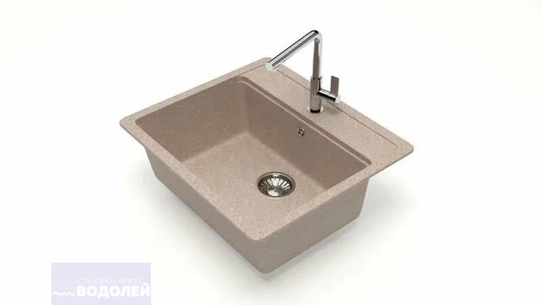 Мойка из искусств камня GLANZ Джекки J9 G34 песочная матовая 570х505х200мм квадр б/сиф