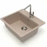 Мойка из искусств камня GLANZ Джекки J9 G34 песочная матовая 570х505х200мм квадр б/сиф
