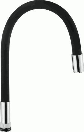 Излив LEDEME L7504-2 для мойки гибкий черный/хром под болт